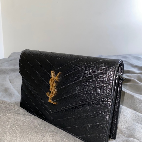 YSL black monogramme envelope chain wallet bag - Picture 7 of 7